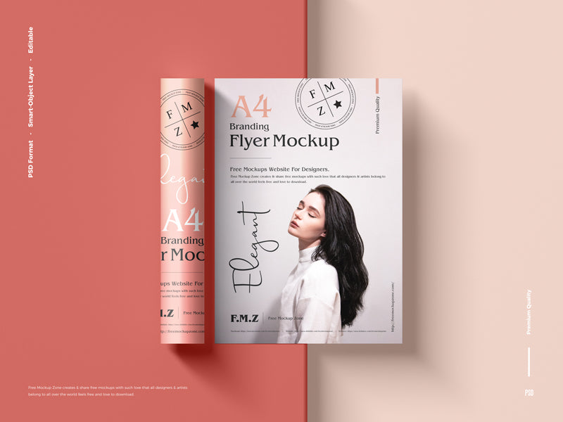 Free Branding A4 Flyer Mockup