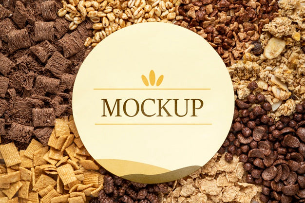 Free Breakfast Cereals With Circle Mock-Up Psd