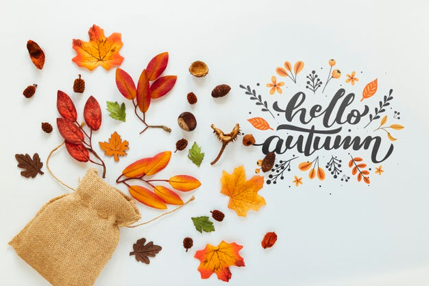 Free Burlap Sack With Dried Leaves Psd