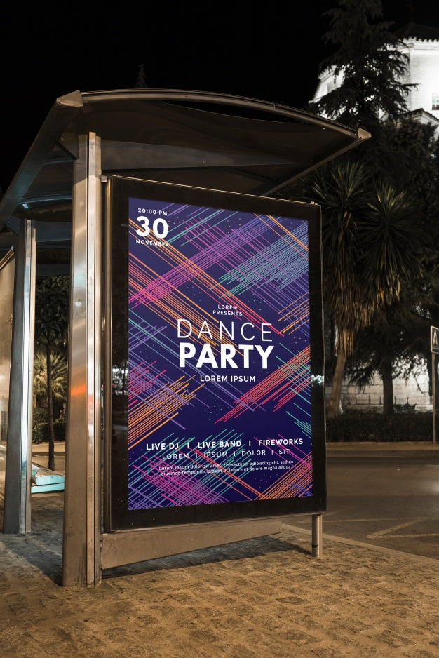 Free Bus Stop Billboard Mockup Psd