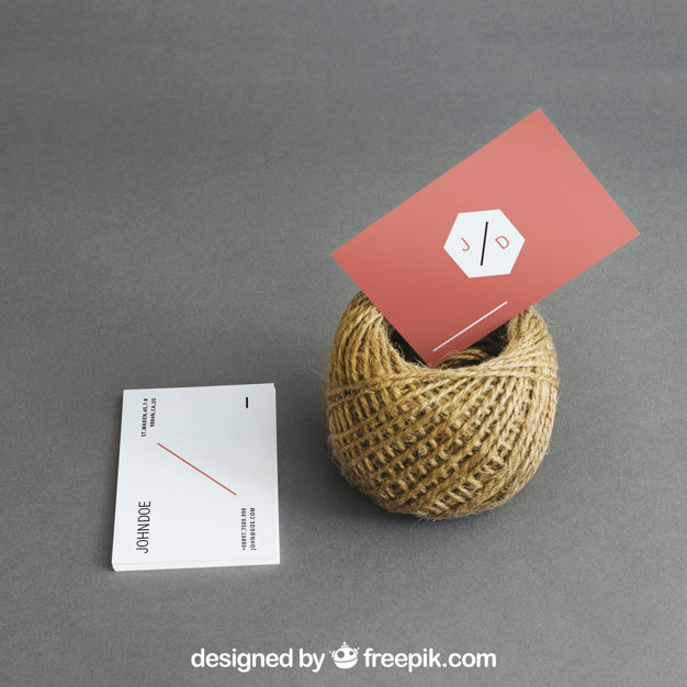 Free Business Card Mockup With Cord Psd