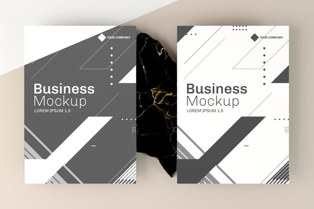 Free Business Cards Mock-Up Top View Psd
