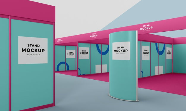 Free Business Stand And Booth Mock-Up Psd