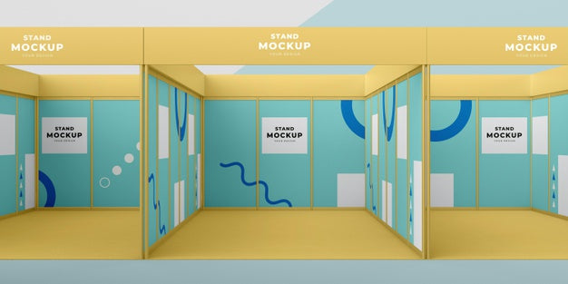 Free Business Stand And Booth Mock-Up Psd