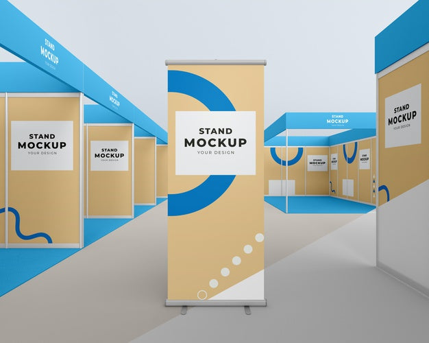 Free Business Stand And Booth Mock-Up Psd