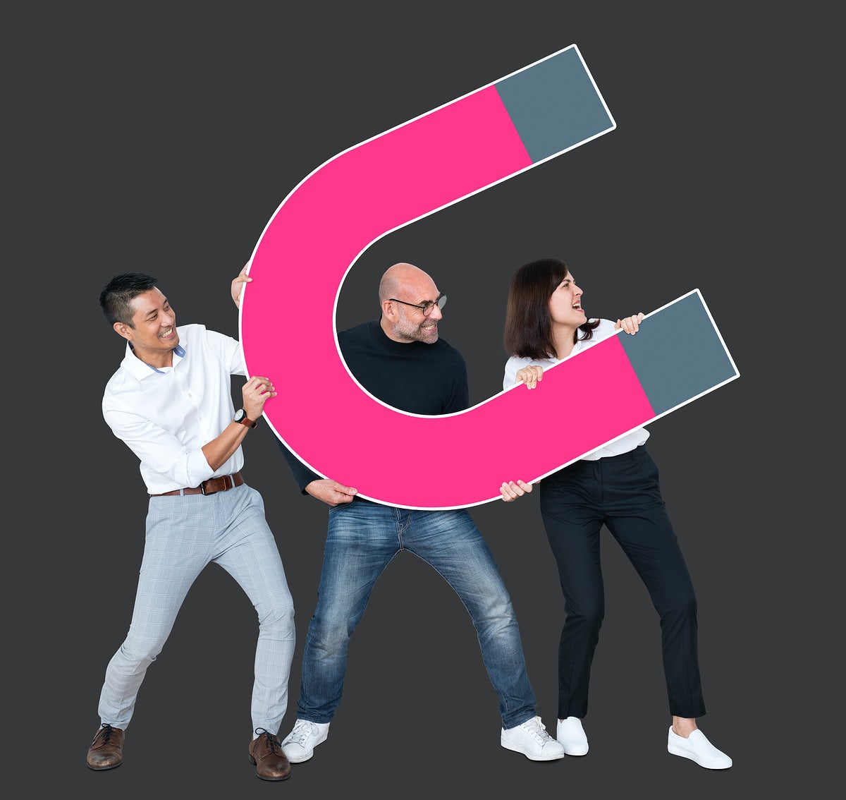 Free Business Team With A Large Magnet