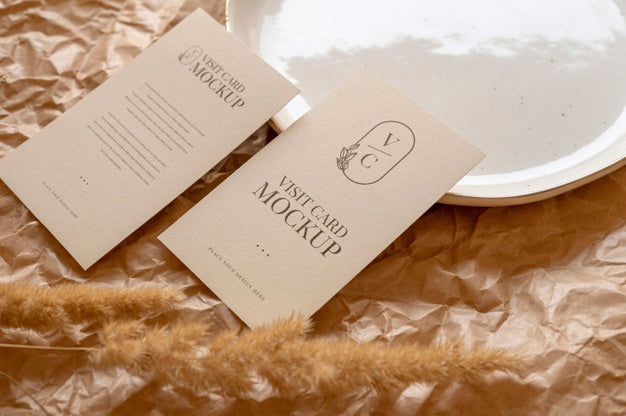 Free Camel And Nude Visits Card Mockup Psd