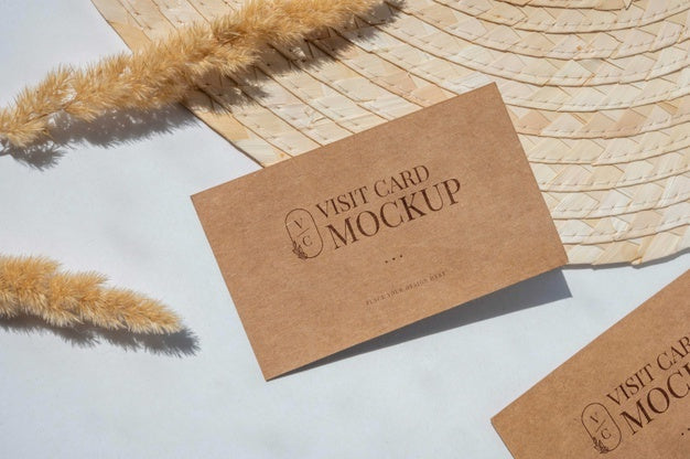 Free Camel And Nude Visits Card Mockup Psd