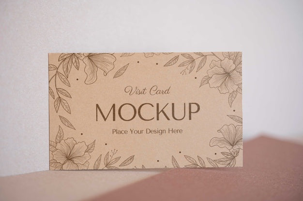 Free Camel And Nude Visits Card Mockup Psd