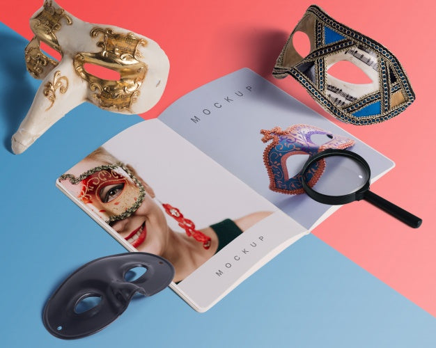 Free Carnival Mockup With Editable Isometric Objects Psd