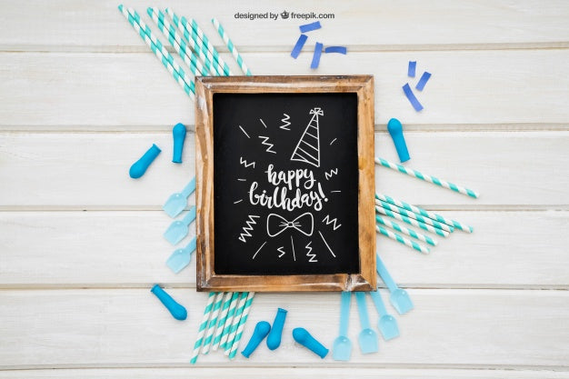 Free Celebration Decoration With Vertical Slate Psd