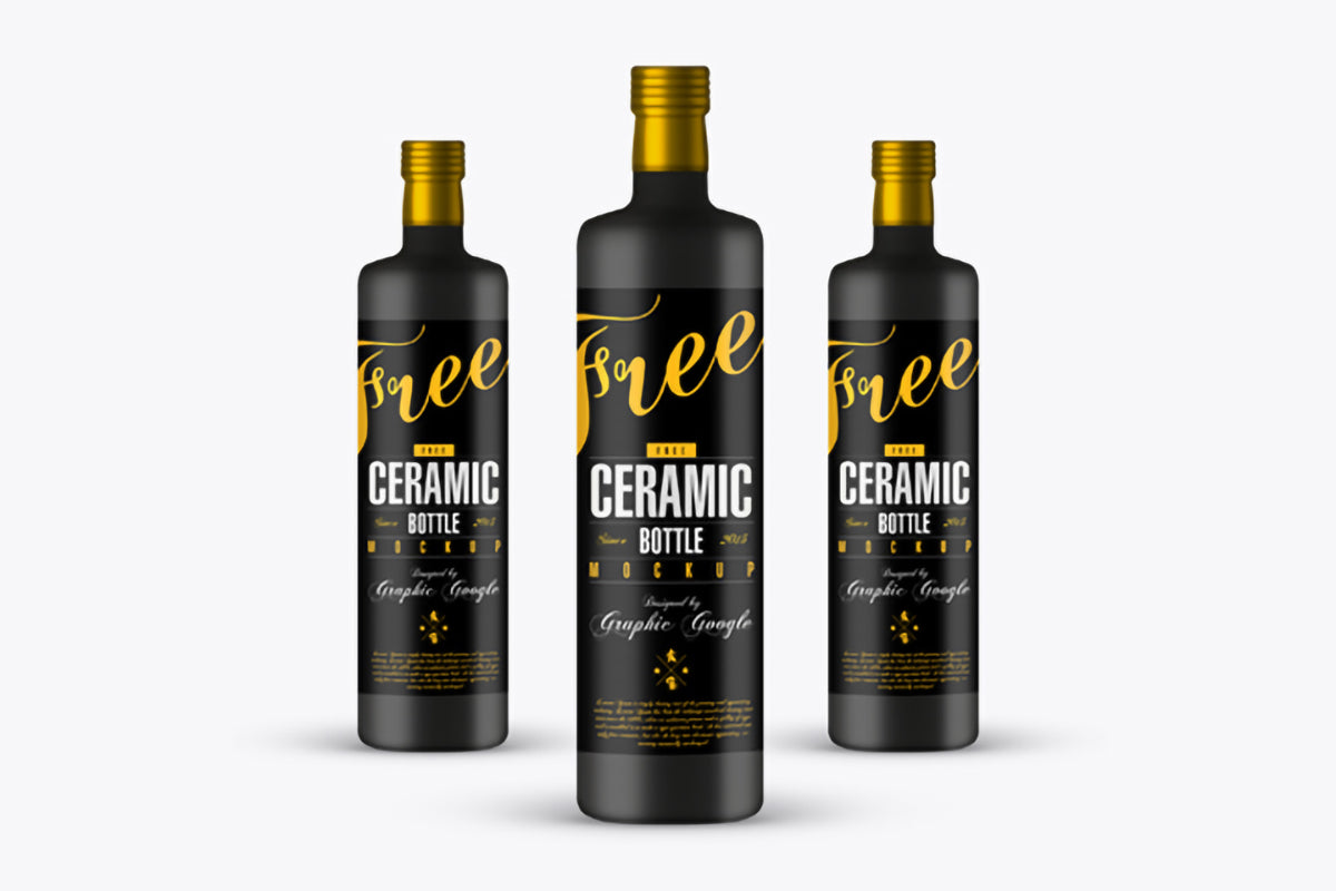 Free Ceramic Bottle Psd Mockup