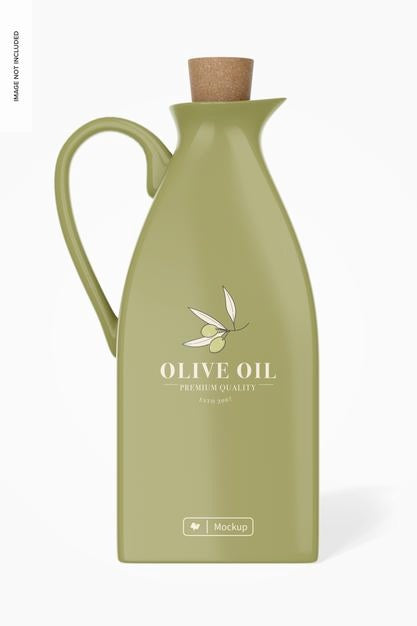 Free Ceramic Oil Bottle Mockup Psd