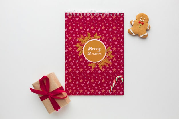 Free Christmas Composition With Card For Santa And Gifts Psd