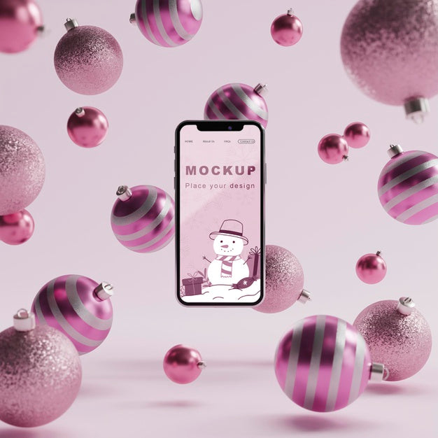 Free Christmas Decoration Background With Mock-Up Psd