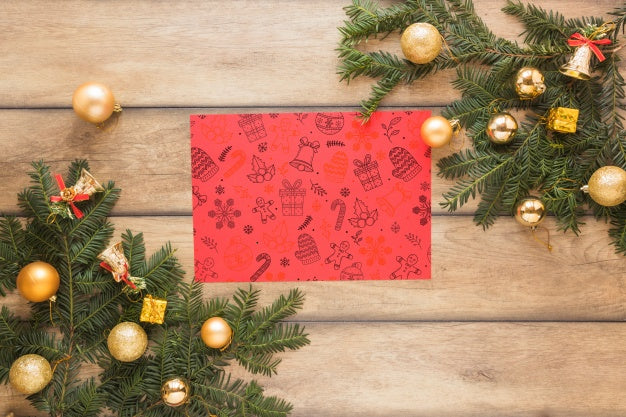 Free Christmas Mockup With Cover Or Letter Psd