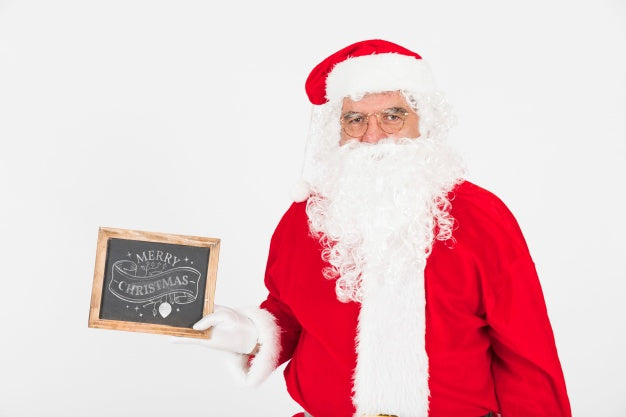 Free Christmas Sale Mockup With Santa Psd