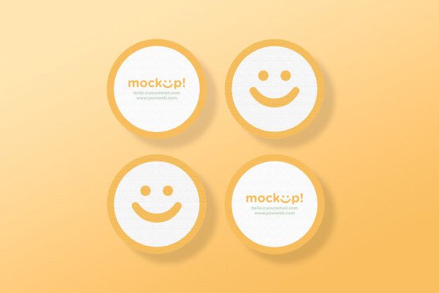 Free Circle Mock Up Business Card Psd