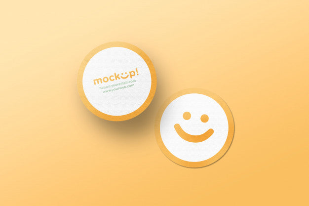Free Circle Mock Up Business Card Psd