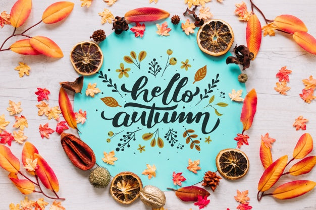 Free Circular Autumn Mockup Psd