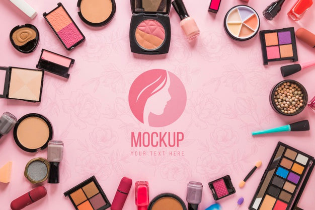 Free Circular Frame With Cosmetics Psd