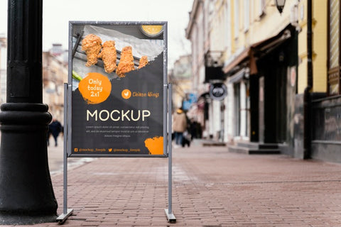 Free City Food Billboard Mock-Up Psd