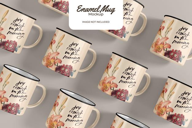 Free Classic Enamel Mug Mockup Psd