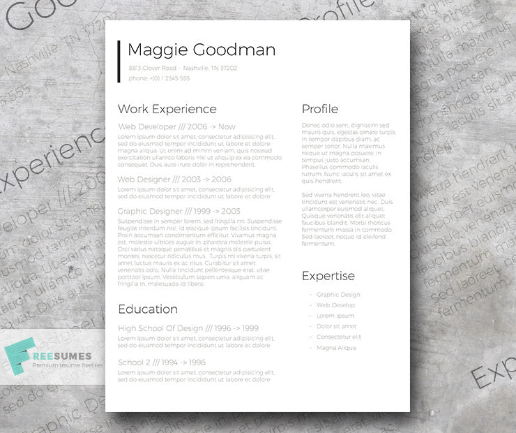 Free Classic Conservative Sleek CV Resume Template in Clean Text Style in Microsoft Word (DOC) Format