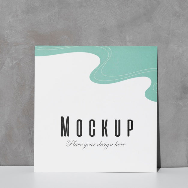 Free Close Up Mockup Card Leaning On The Wall Psd
