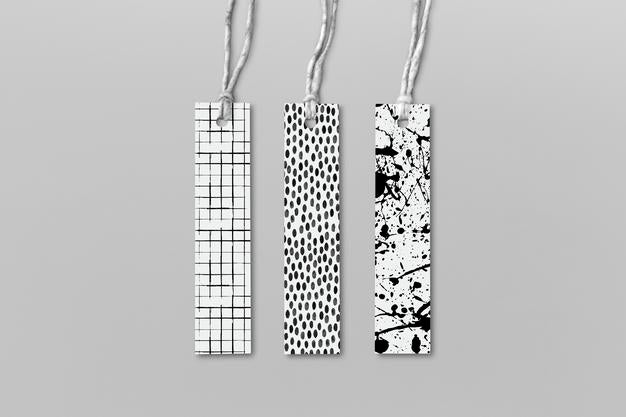 Free Clothing Label Mockups Psd With Ink Brush Pattern Psd