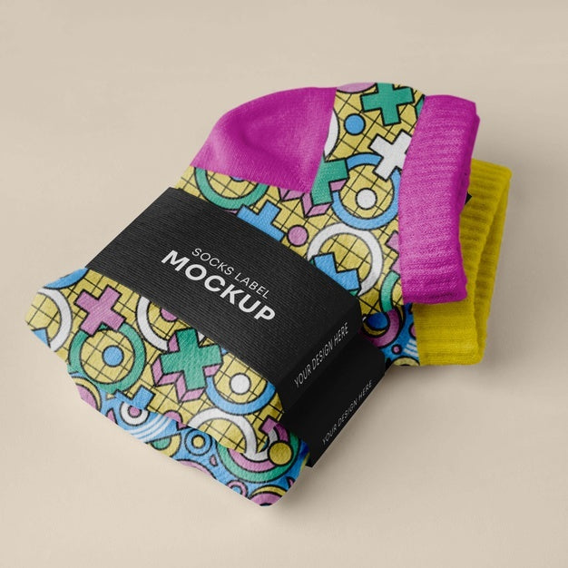 Free Color Socks Design Mockup Psd