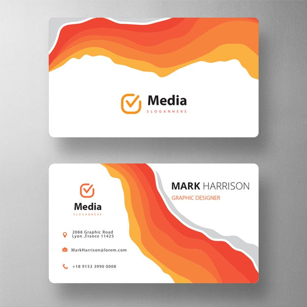 Free Colorful Business Card Mock Up Psd