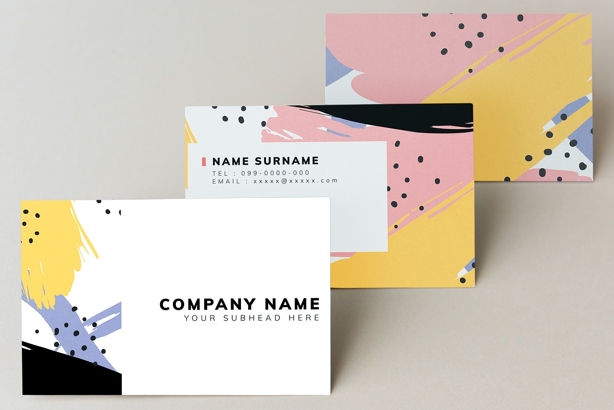 Free Colorful Business Card Mockup Design