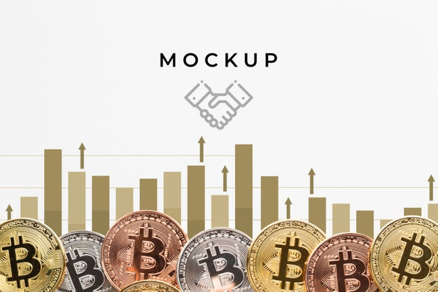 Free Colorful Cryptocurrency With Mock-Up Psd