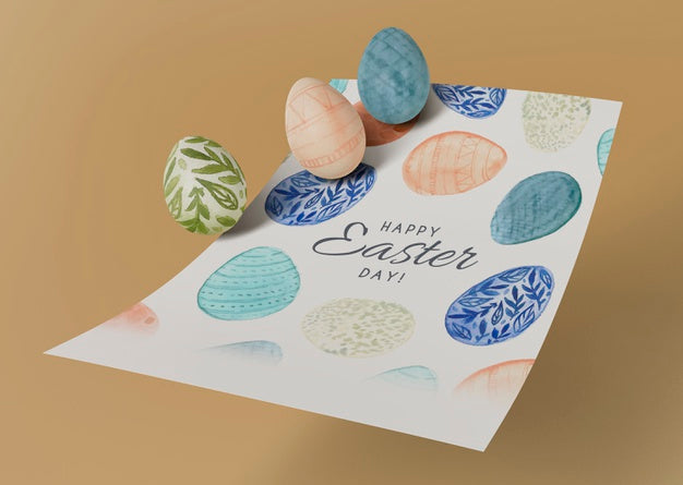 Free Colorful Easter Concept Mock-Up Psd
