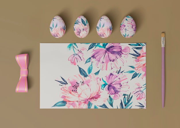 Free Colorful Easter Concept Mock-Up Psd