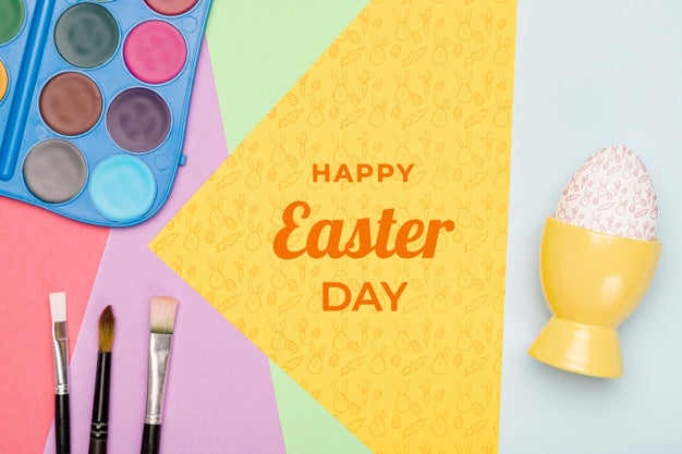 Free Colorful Easter Concept Mock-Up Psd