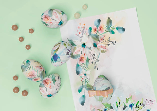 Free Colorful Easter Concept Mock-Up Psd