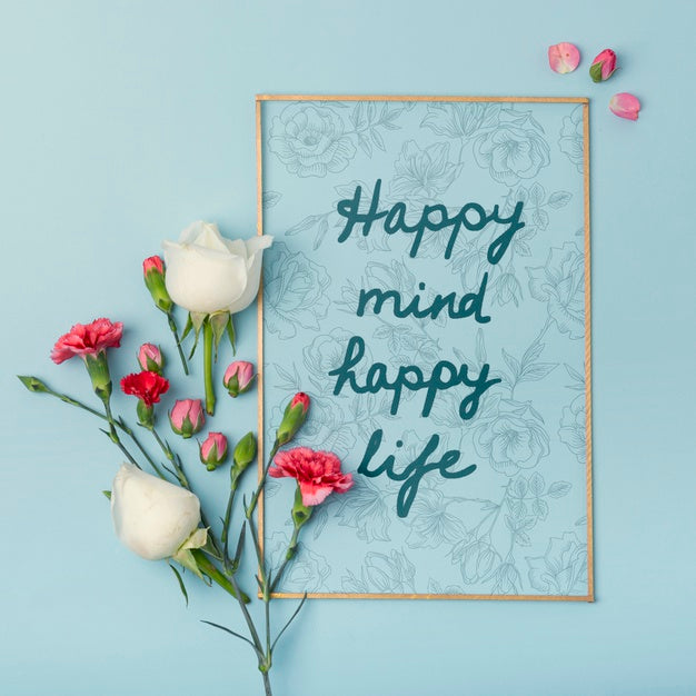 Free Colorful Flowers Concept Mock-Up Psd