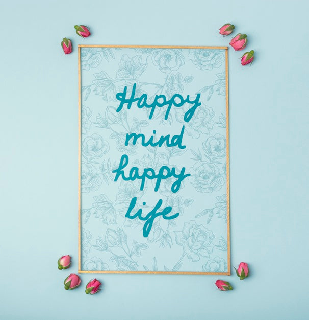 Free Colorful Flowers Concept Mock-Up Psd