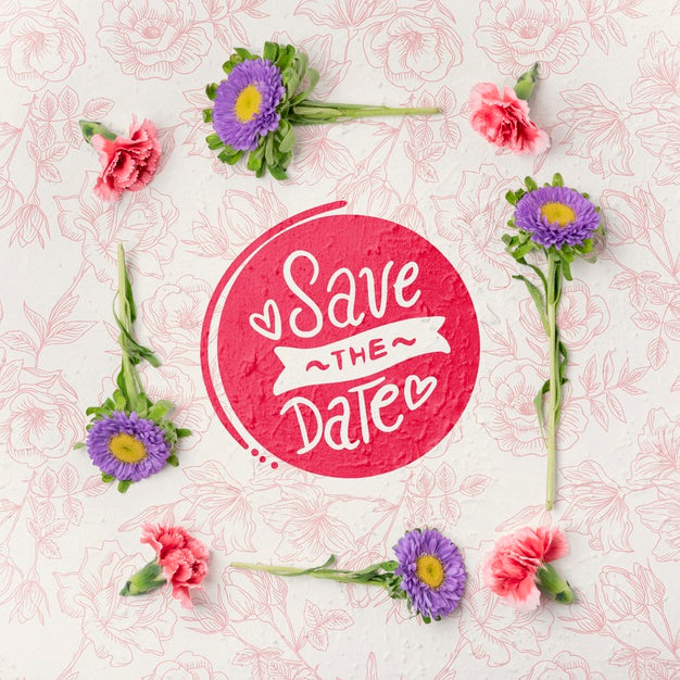 Free Colorful Flowers Concept Mock-Up Psd