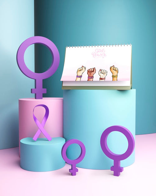 Free Colorful Girl Power Concept Composition Psd