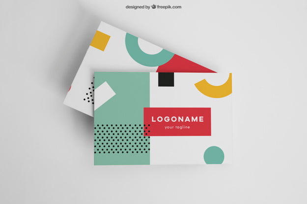 Free Colorful Modern Business Card Mockup Psd
