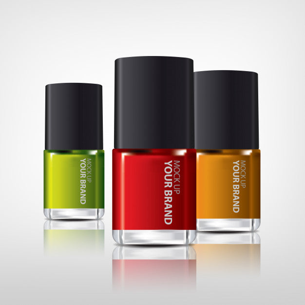 Free Colorful Nail Polish Bottles Psd