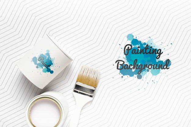 Free Colorful Painting Concept Mock-Up Psd