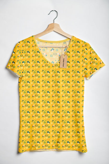 Free Colorful Shirt Concept Mock-Up Psd