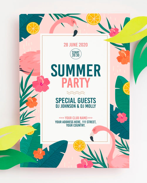 Free Colorful Summer Concept Mock-Up Psd