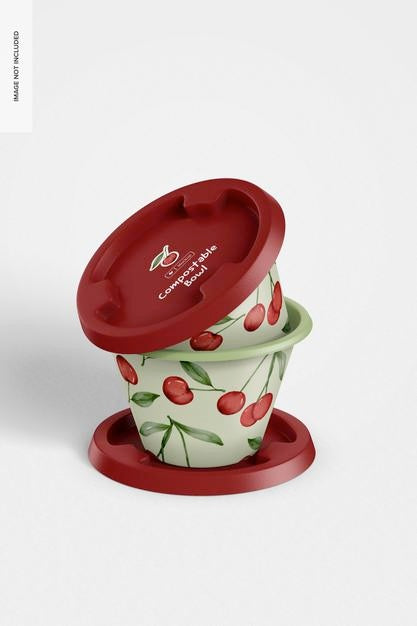 Free Compostable Bowls Mockup Psd