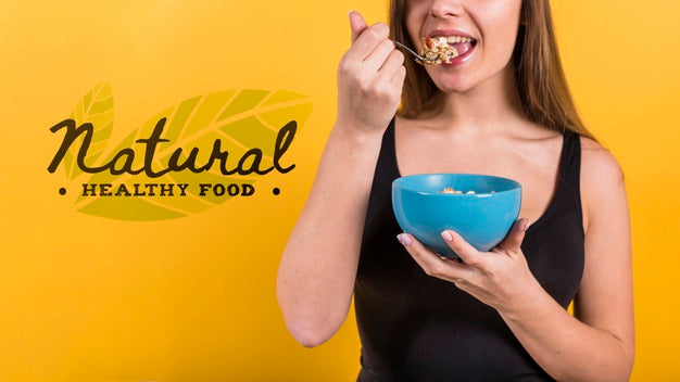 Free Copyspace Mockup With Healthy Food Concept Psd