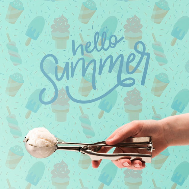 Free Copyspace Mockup With Ice Cream Psd